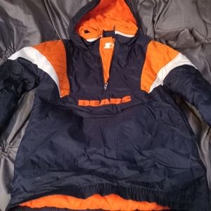 Bears half zip starter jacket sz large